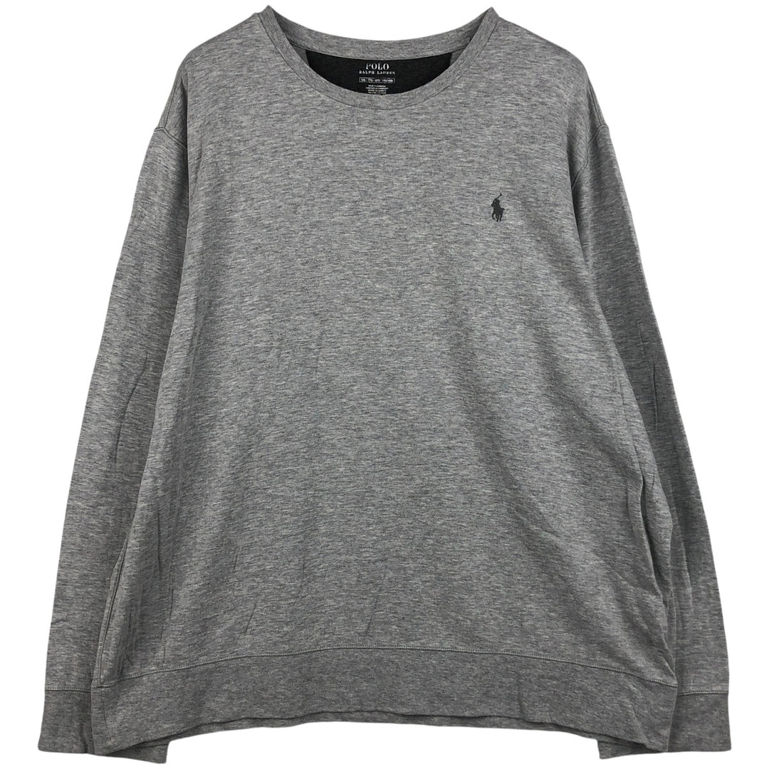 Ralph Lauren POLO RALPH LAUREN One-Point Logo Sweatshirt, Men's XXL cotton gray type Vintage Second Hand