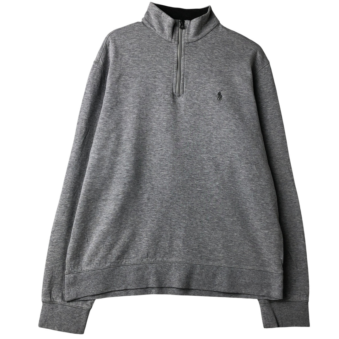 Ralph Lauren POLO RALPH LAUREN Half-zip sweatshirt, sweatshirt, men's size L cotton gray type Vintage Second Hand