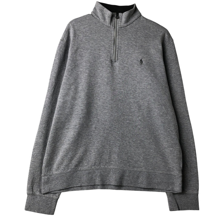 Ralph Lauren POLO RALPH LAUREN Half-zip sweatshirt, sweatshirt, men's size L cotton gray type Vintage Second Hand