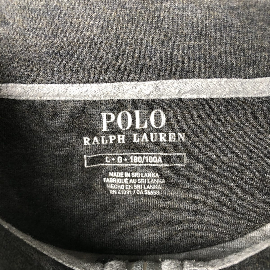 Ralph Lauren POLO RALPH LAUREN Half-zip sweatshirt, sweatshirt, men's size L cotton gray type Vintage Second Hand