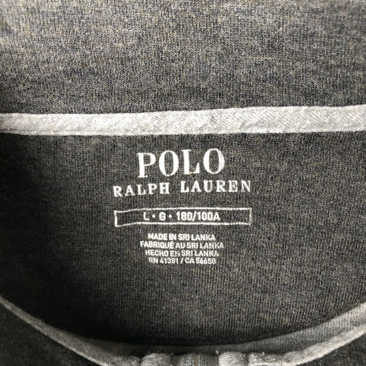 Ralph Lauren POLO RALPH LAUREN Half-zip sweatshirt, sweatshirt, men's size L cotton gray type Vintage Second Hand