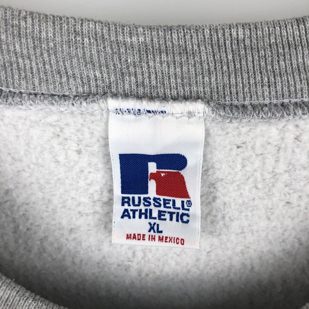 90'S Russell College Sweatshirt, Men's XL Size Vintage polyester gray type Vintage Second Hand