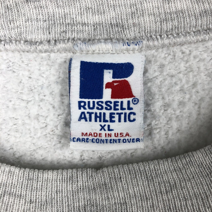 Vintage 90'S Russell ATHLETIC college sweatshirt, made in the USA, size XL, men's cotton gray type Vintage Second Hand