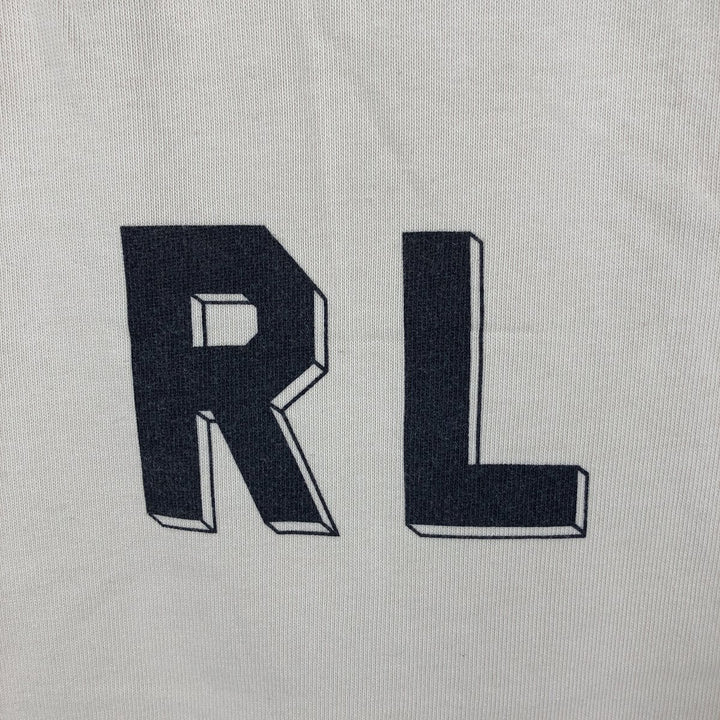 2000'S Ralph Lauren Polo Jeans Company two-tone logo sweatshirt, men's size M cotton unbleached Vintage Second Hand