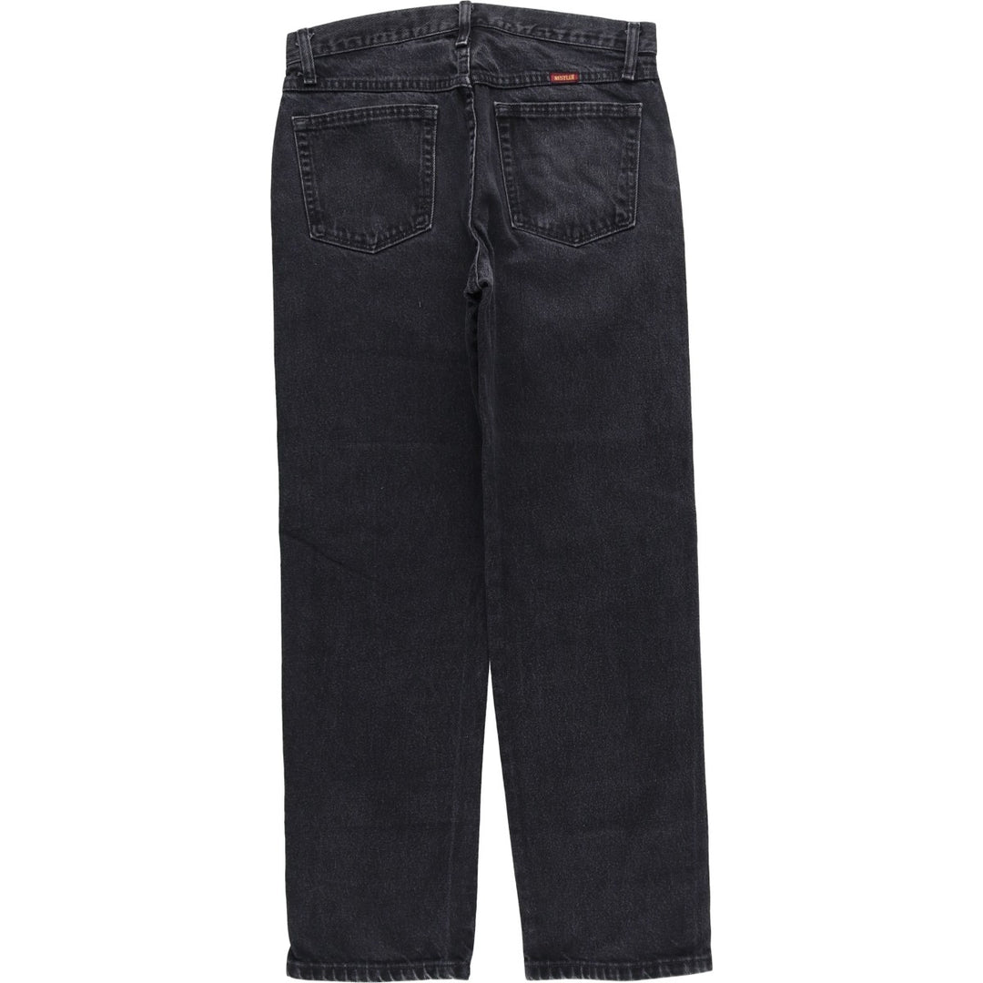 Rustler Black Denim Straight Denim Pants for Men, W31 equivalent cotton black type Vintage Second Hand