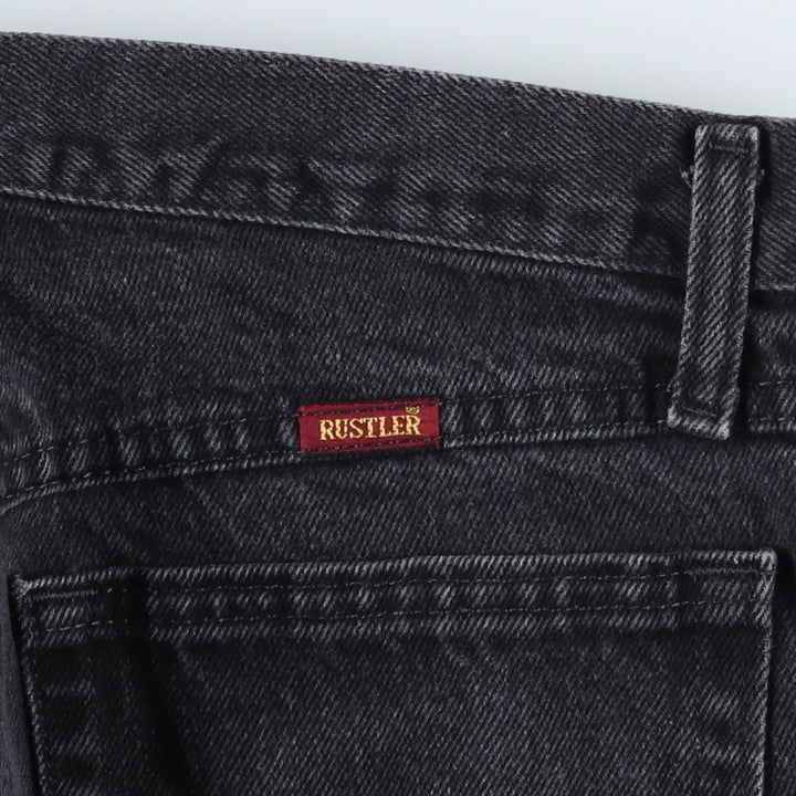 Rustler Black Denim Straight Denim Pants for Men, W31 equivalent cotton black type Vintage Second Hand