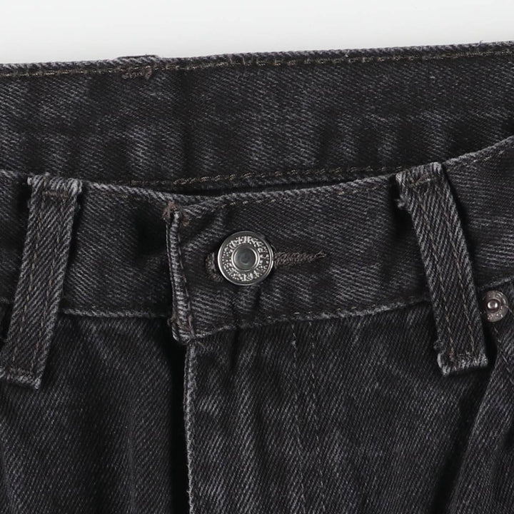 Levi's 505 Regular Fit Straight Leg Tapered Denim Pants, Black Denim, Men's Size W32 cotton black type Vintage Second Hand