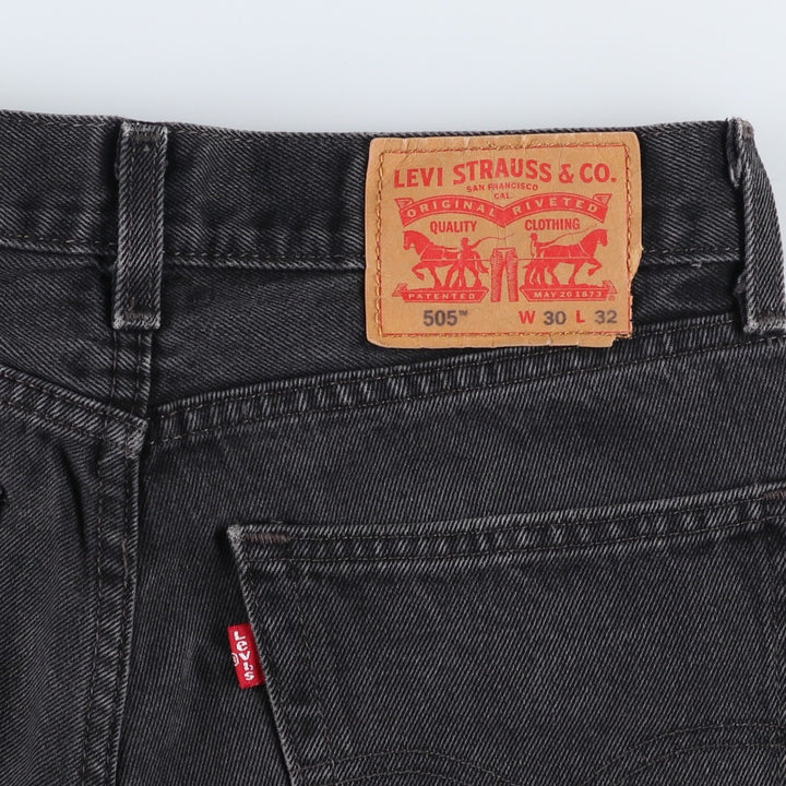Levi's 505 Black Denim Tapered Denim Pants for Men, W30 equivalent cotton black type Vintage Second Hand