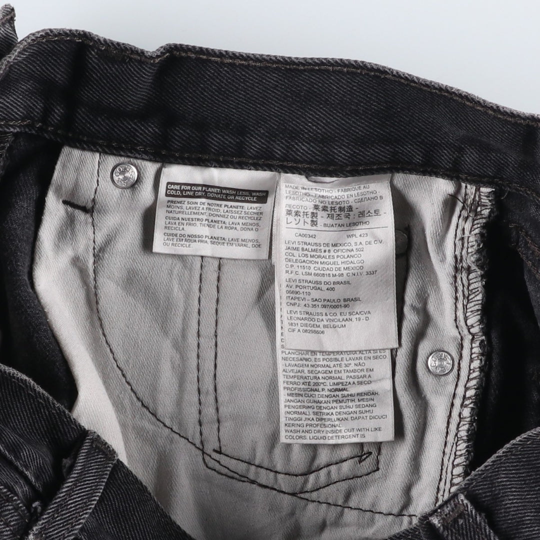 Levi's 505 Black Denim Tapered Denim Pants for Men, W30 equivalent cotton black type Vintage Second Hand