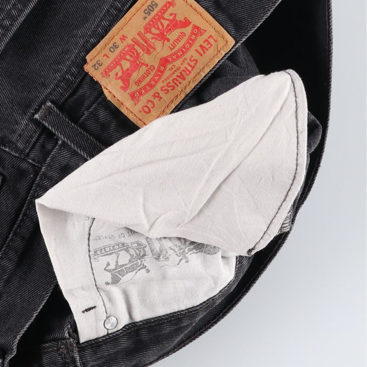 Levi's 505 Black Denim Tapered Denim Pants for Men, W30 equivalent cotton black type Vintage Second Hand