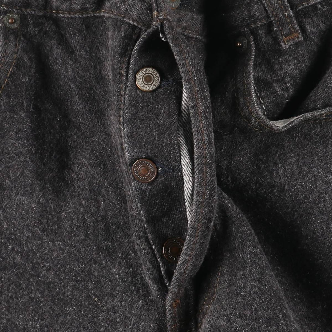 Levi's 701 Student Black Denim Straight Leg Denim Pants, Made in USA, Women's Size L (W30) cotton black type Vintage Second Hand