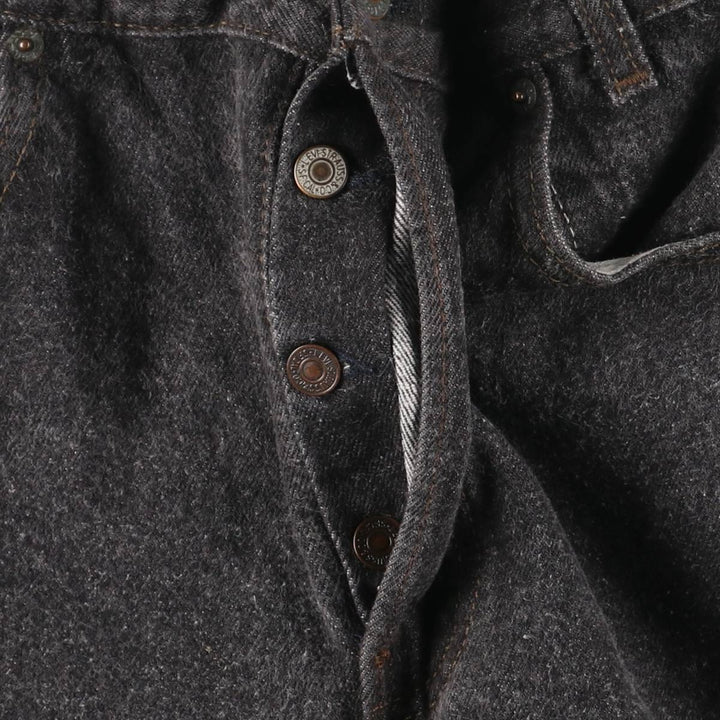 Levi's 701 Student Black Denim Straight Leg Denim Pants, Made in USA, Women's Size L (W30) cotton black type Vintage Second Hand