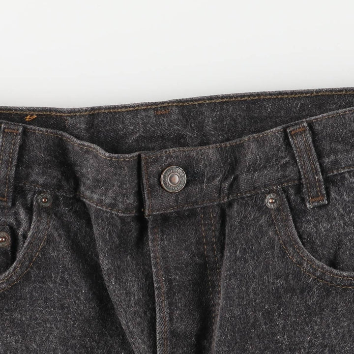 Levi's 701 Student Black Denim Straight Leg Denim Pants, Made in USA, Women's Size L (W30) cotton black type Vintage Second Hand