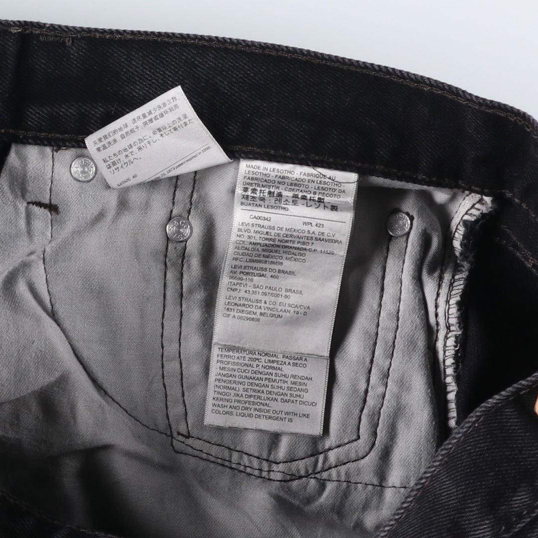 Levi's 505 Black Denim Tapered Denim Pants for Men, W32 equivalent cotton black type Vintage Second Hand