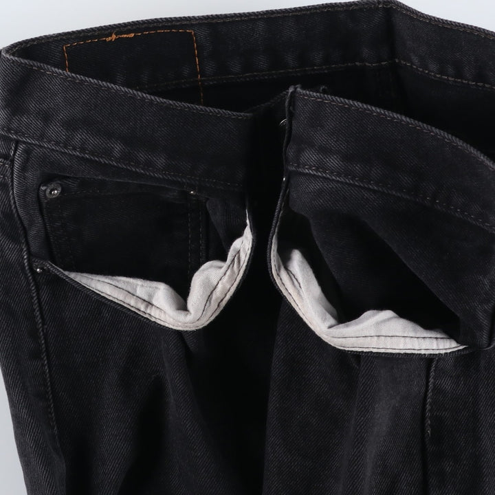 Levi's 505 Black Denim Tapered Denim Pants for Men, W32 equivalent cotton black type Vintage Second Hand