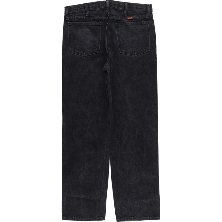 Rustler Black Denim Straight Denim Pants for Men, W32 equivalent cotton black type Vintage Second Hand