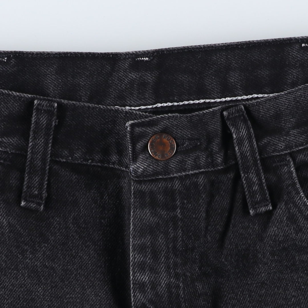 Rustler Black Denim Straight Denim Pants for Men, W32 equivalent cotton black type Vintage Second Hand