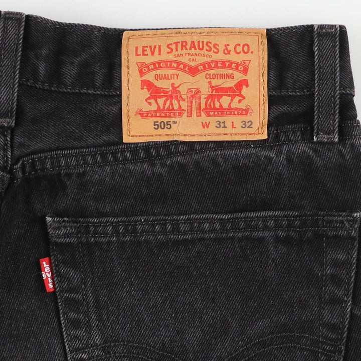 Levi's 505 Black Denim Tapered Denim Pants for Men, W30 equivalent cotton black type Vintage Second Hand