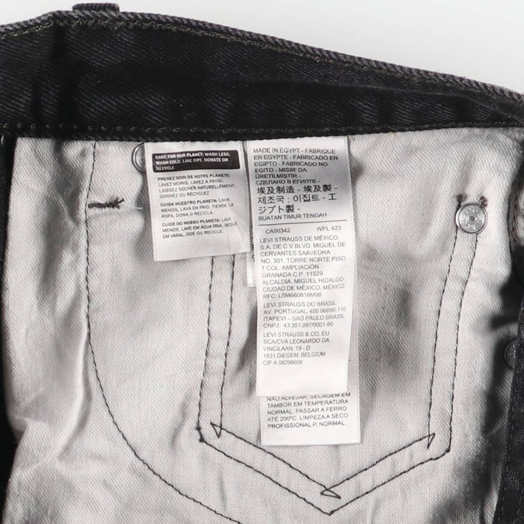 Levi's 505 Black Denim Tapered Denim Pants for Men, W30 equivalent cotton black type Vintage Second Hand