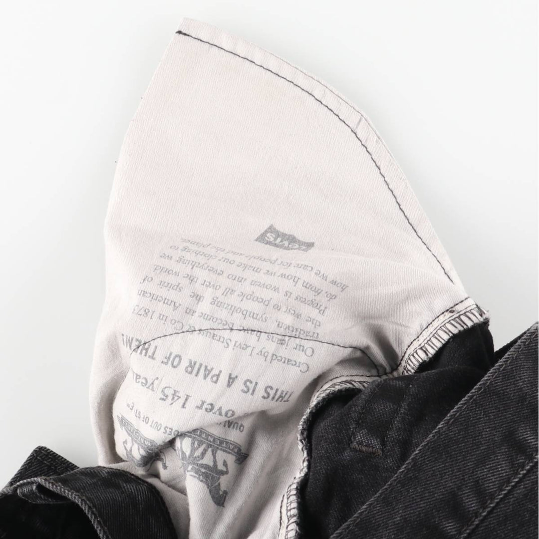 Levi's 505 Black Denim Tapered Denim Pants for Men, W30 equivalent cotton black type Vintage Second Hand