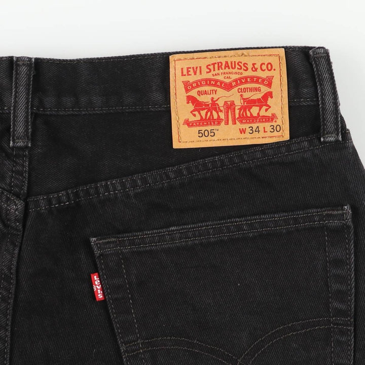 Levi's 505 Black Denim Tapered Denim Pants for Men, W34 equivalent cotton black type Vintage Second Hand