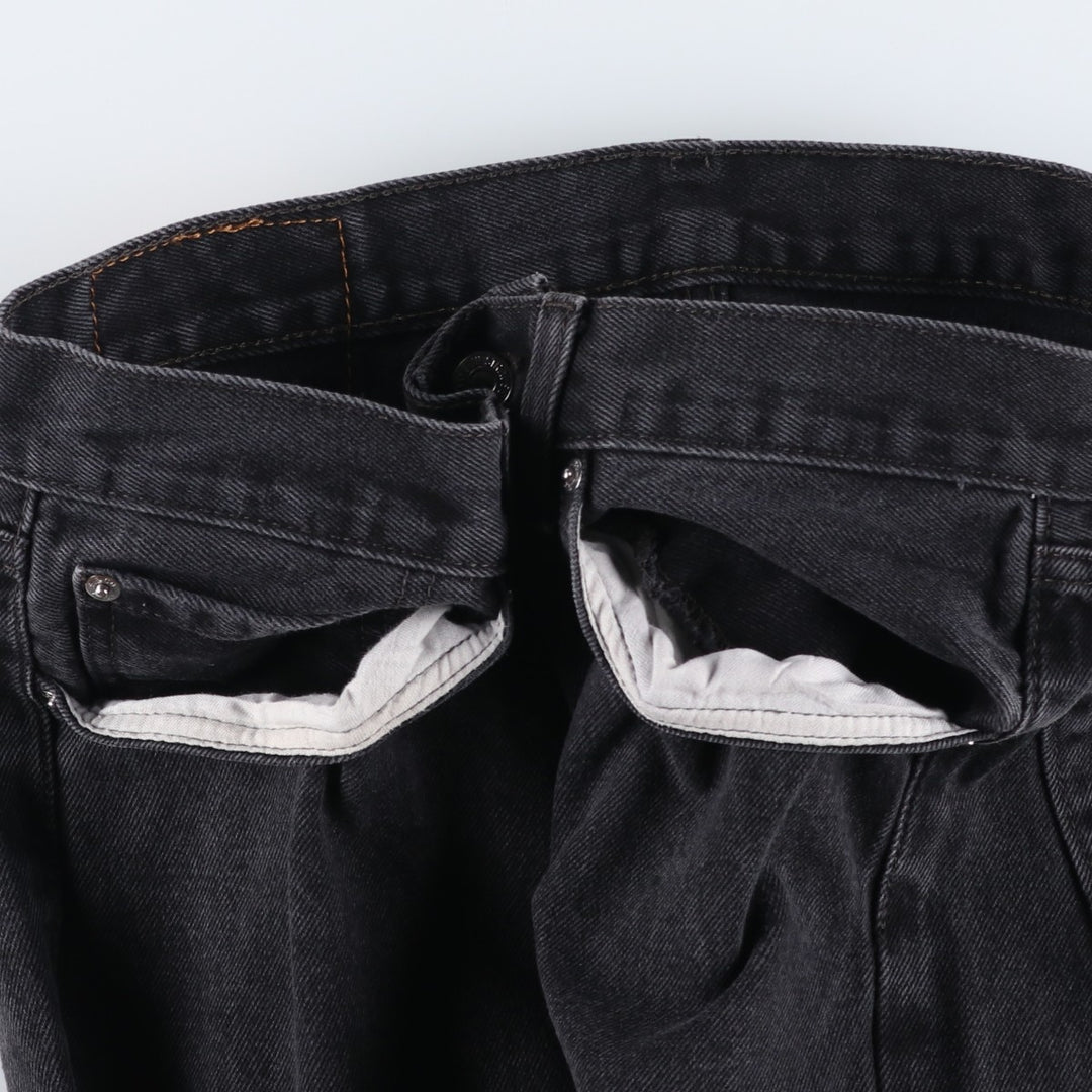 Levi's 505 Black Denim Tapered Denim Pants for Men, W33 equivalent cotton black type Vintage Second Hand
