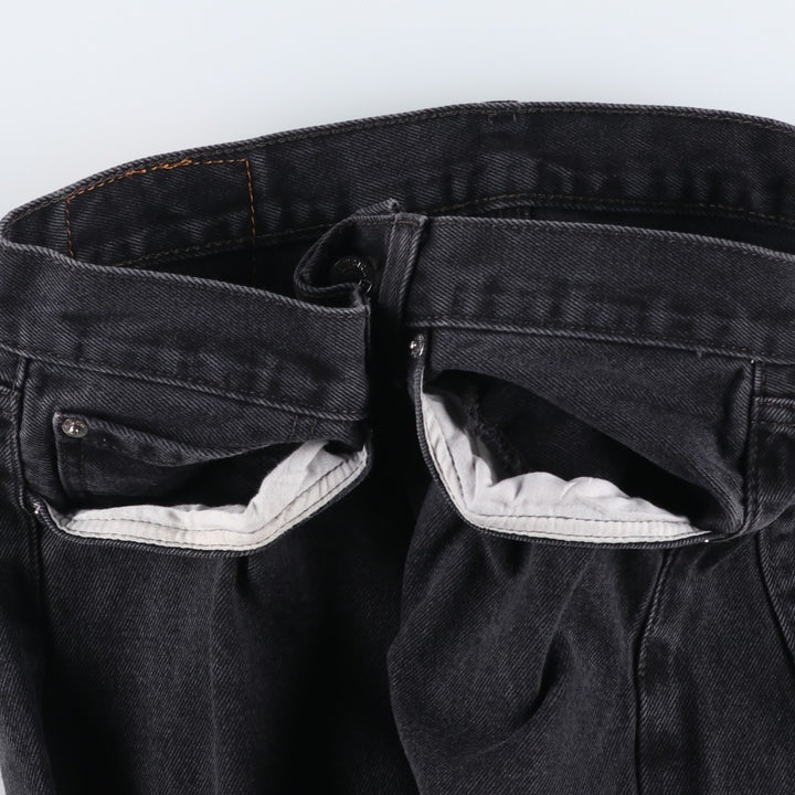Levi's 505 Black Denim Tapered Denim Pants for Men, W33 equivalent cotton black type Vintage Second Hand
