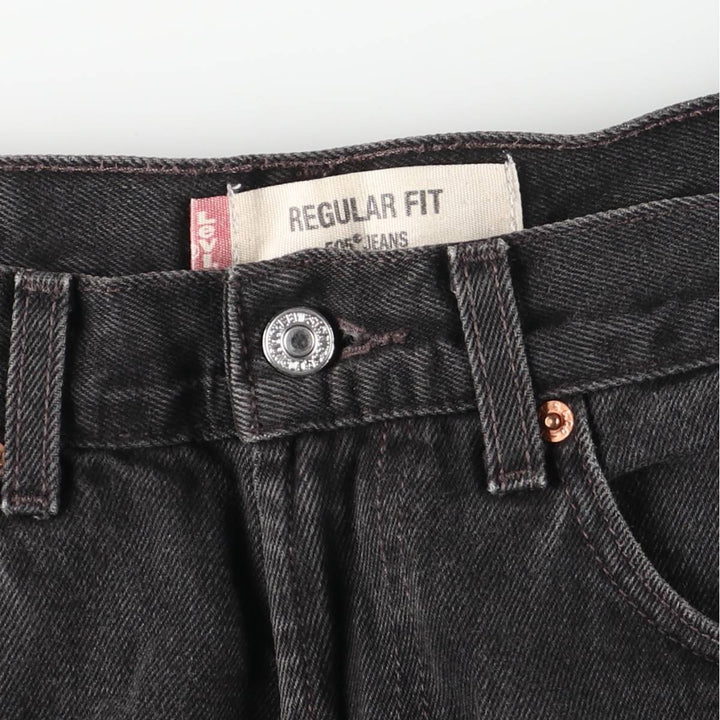 Levi's 505 Regular Fit Tapered Denim Pants, Black, Men's, Size W30 cotton black type Vintage Second Hand