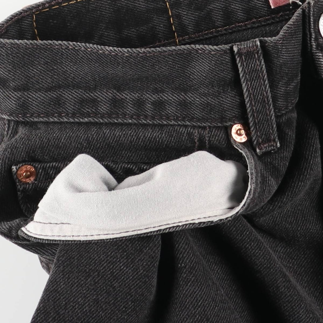 Levi's 505 Regular Fit Tapered Denim Pants, Black, Men's, Size W30 cotton black type Vintage Second Hand