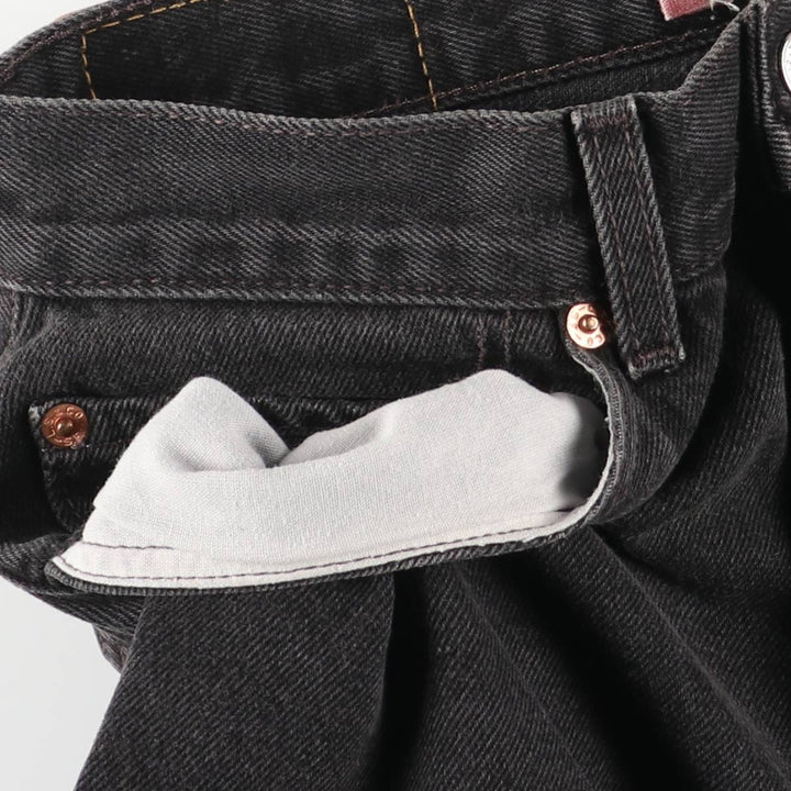 Levi's 505 Regular Fit Tapered Denim Pants, Black, Men's, Size W30 cotton black type Vintage Second Hand
