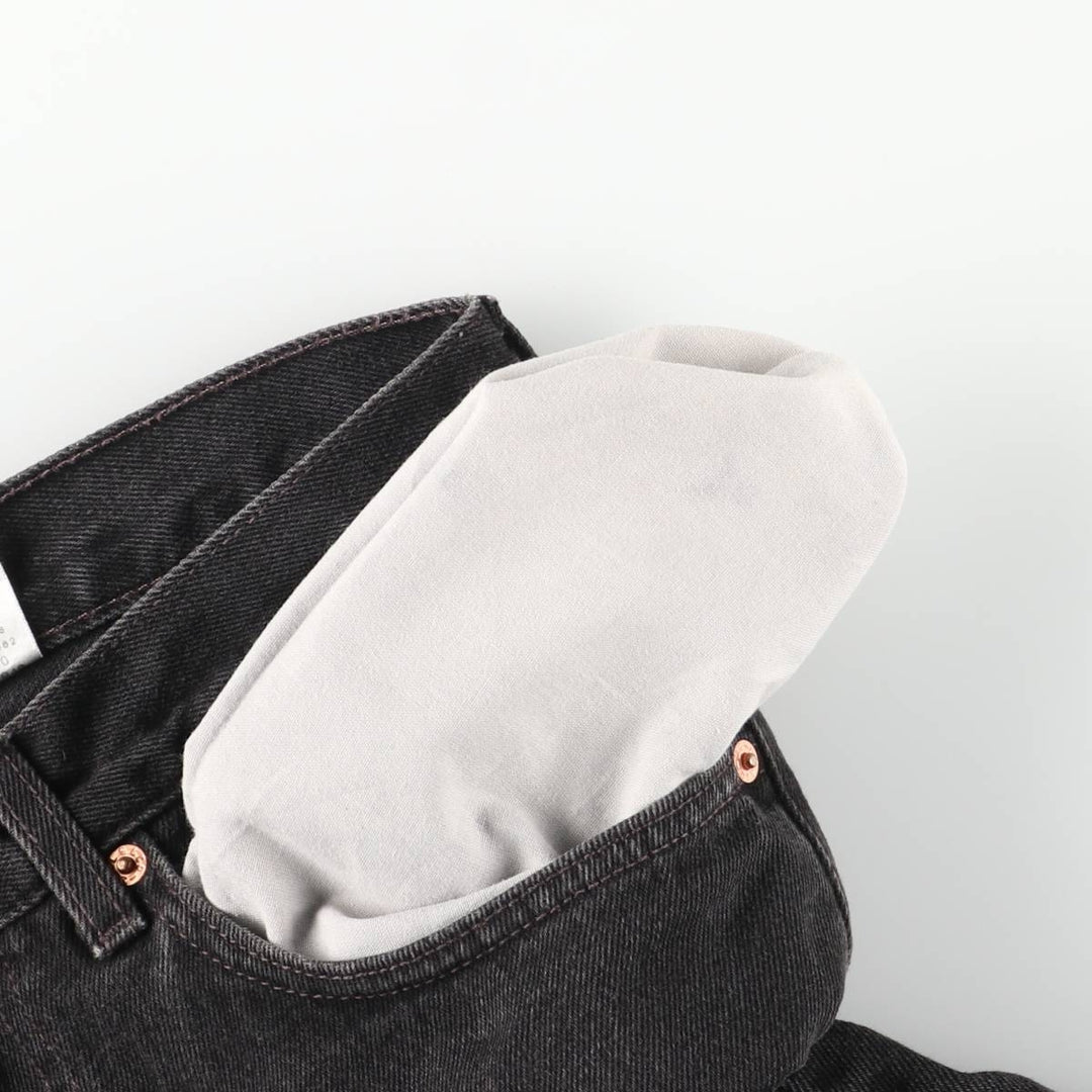Levi's 505 Regular Fit Tapered Denim Pants, Black, Men's, Size W30 cotton black type Vintage Second Hand