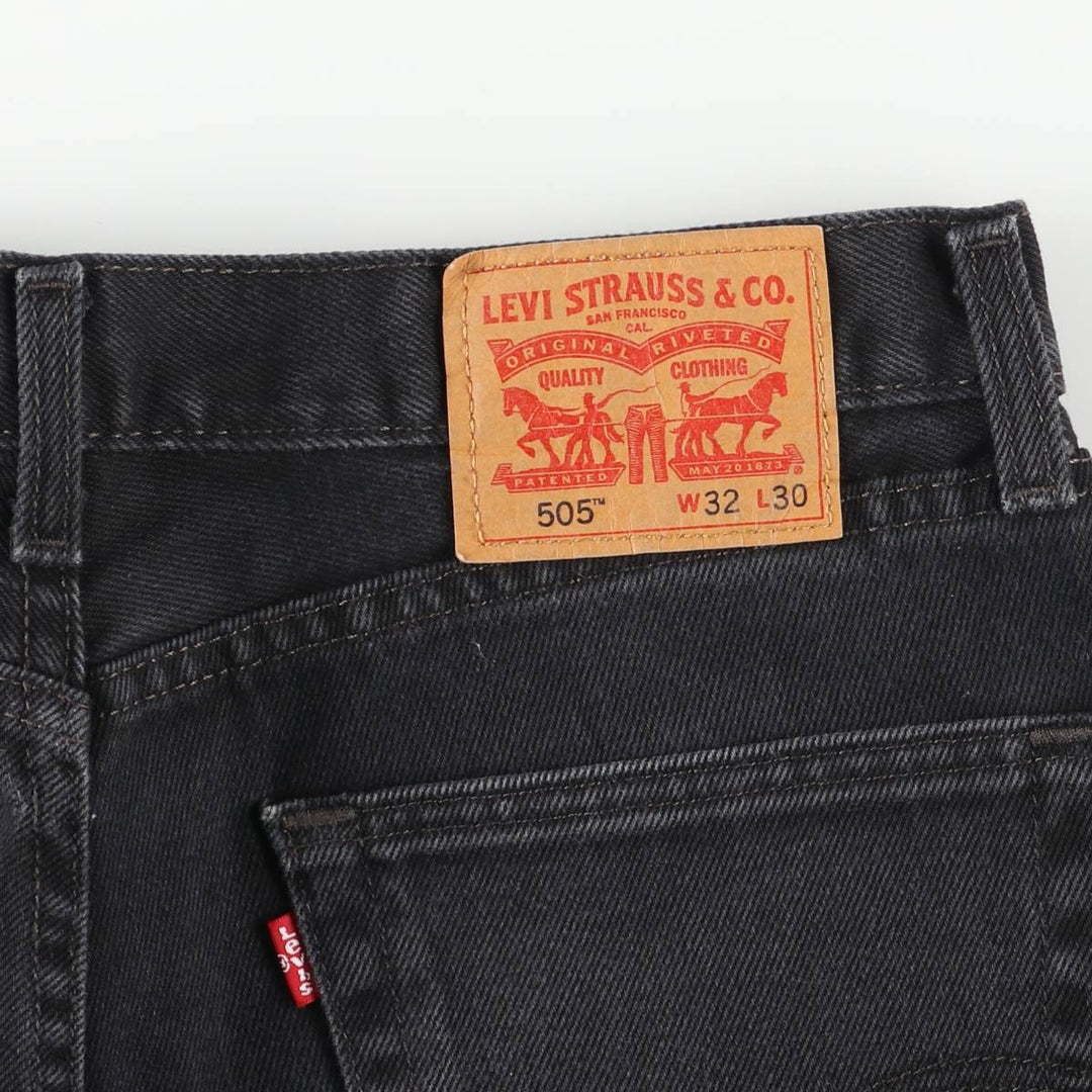 Levi's 505 Black Denim Tapered Denim Pants for Men, W32 equivalent cotton black type Vintage Second Hand