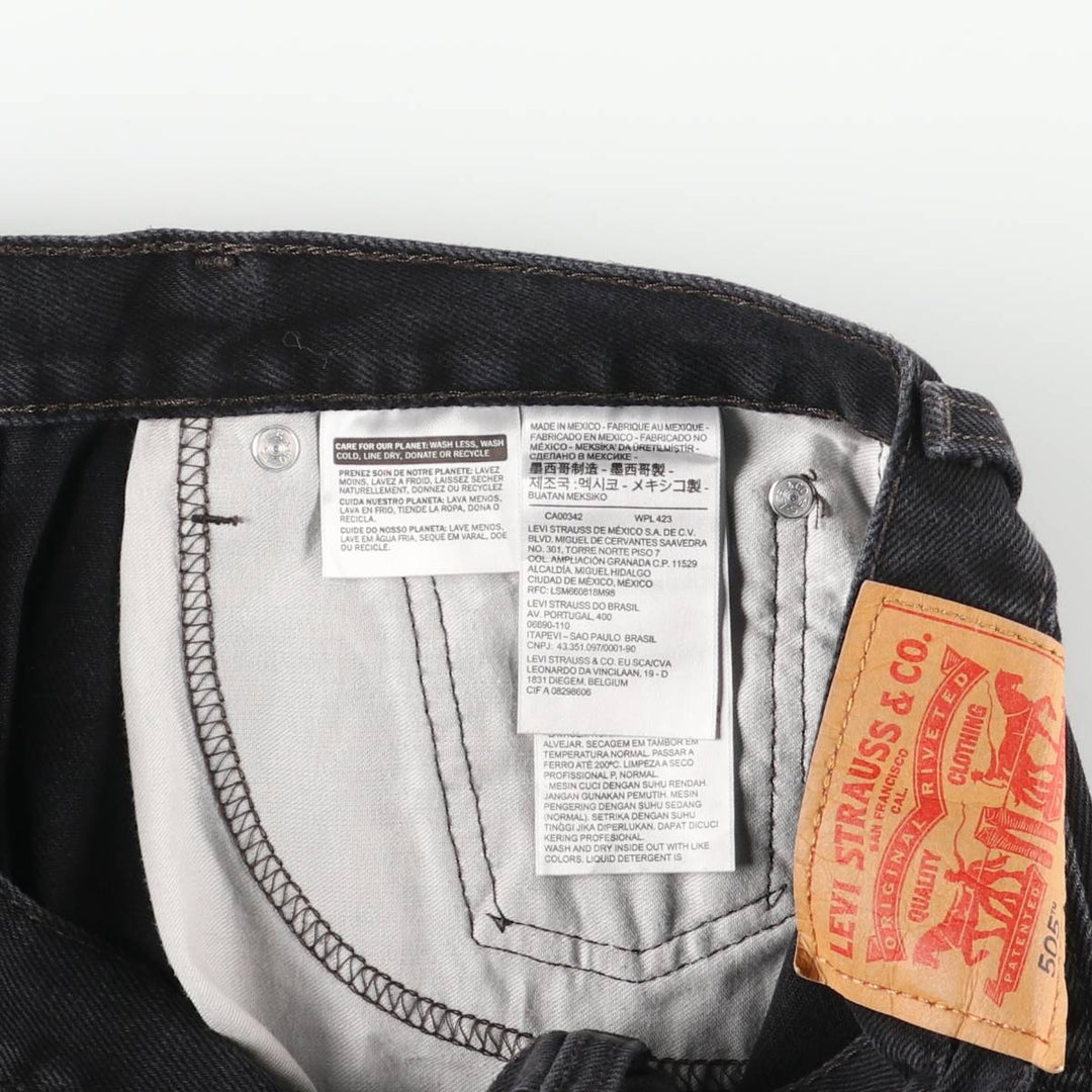 Levi's 505 Black Denim Tapered Denim Pants for Men, W32 equivalent cotton black type Vintage Second Hand