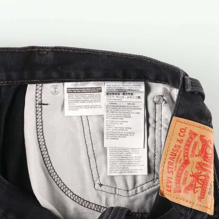 Levi's 505 Black Denim Tapered Denim Pants for Men, W32 equivalent cotton black type Vintage Second Hand