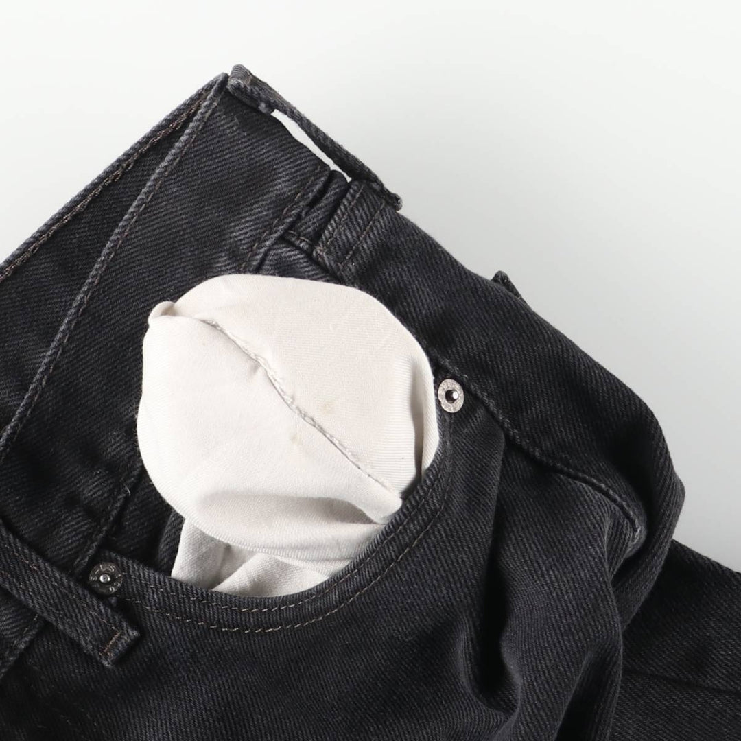 Levi's 505 Black Denim Tapered Denim Pants for Men, W32 equivalent cotton black type Vintage Second Hand
