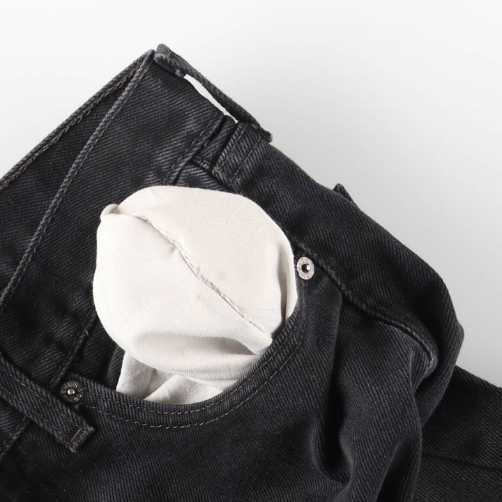 Levi's 505 Black Denim Tapered Denim Pants for Men, W32 equivalent cotton black type Vintage Second Hand