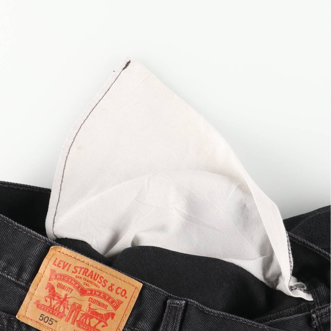 Levi's 505 Black Denim Tapered Denim Pants for Men, W32 equivalent cotton black type Vintage Second Hand