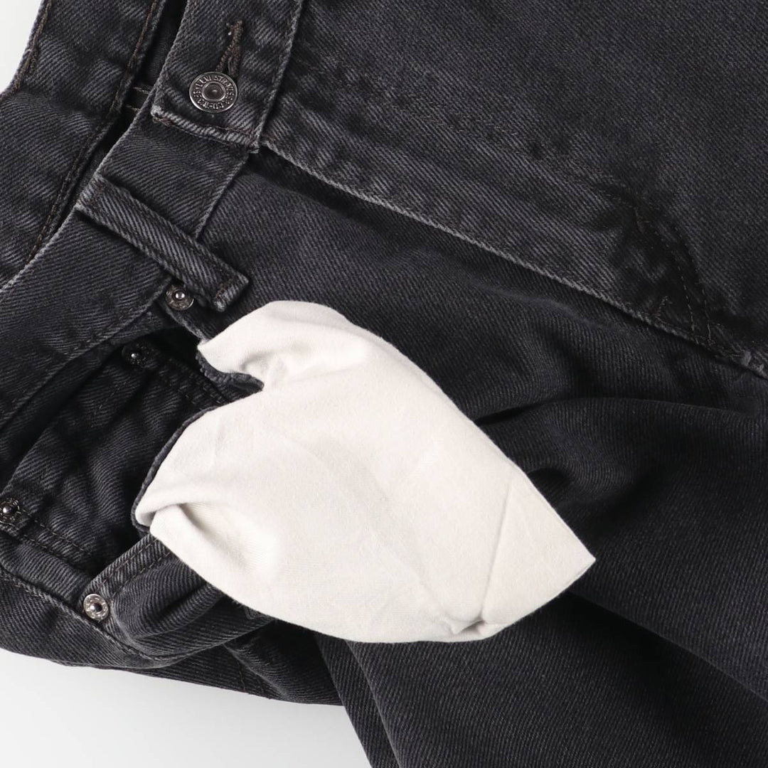 Levi's 505 Black Denim Tapered Denim Pants for Men, W33 equivalent cotton black type Vintage Second Hand