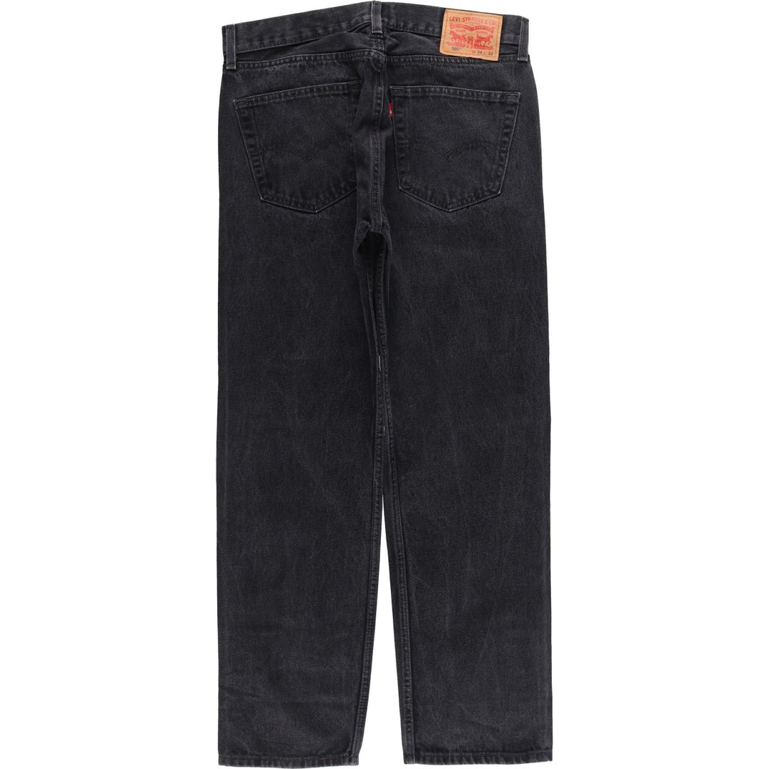 Levi's 505 Black Denim Tapered Denim Pants for Men, W34 equivalent cotton black type Vintage Second Hand
