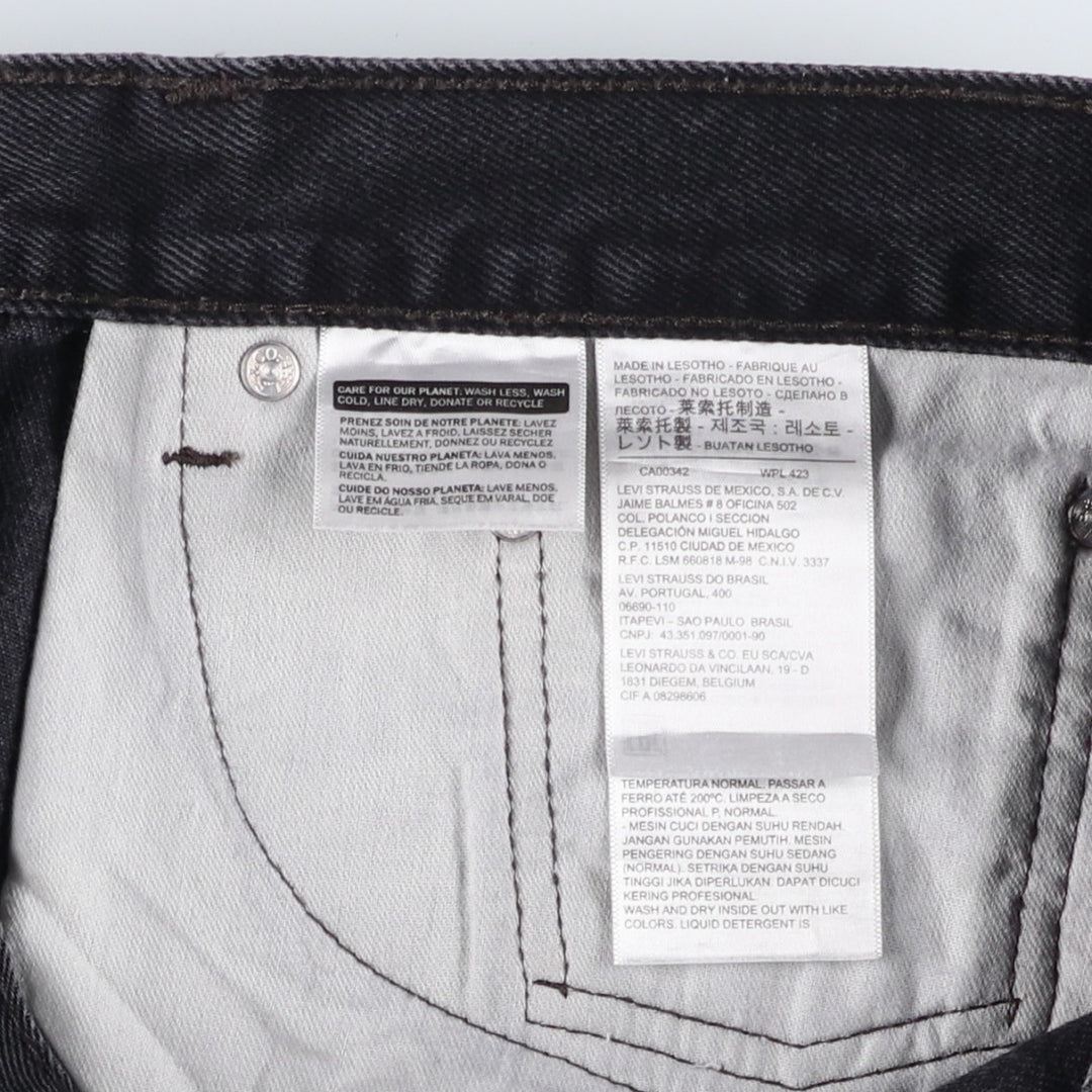 Levi's 505 Black Denim Tapered Denim Pants for Men, W34 equivalent cotton black type Vintage Second Hand