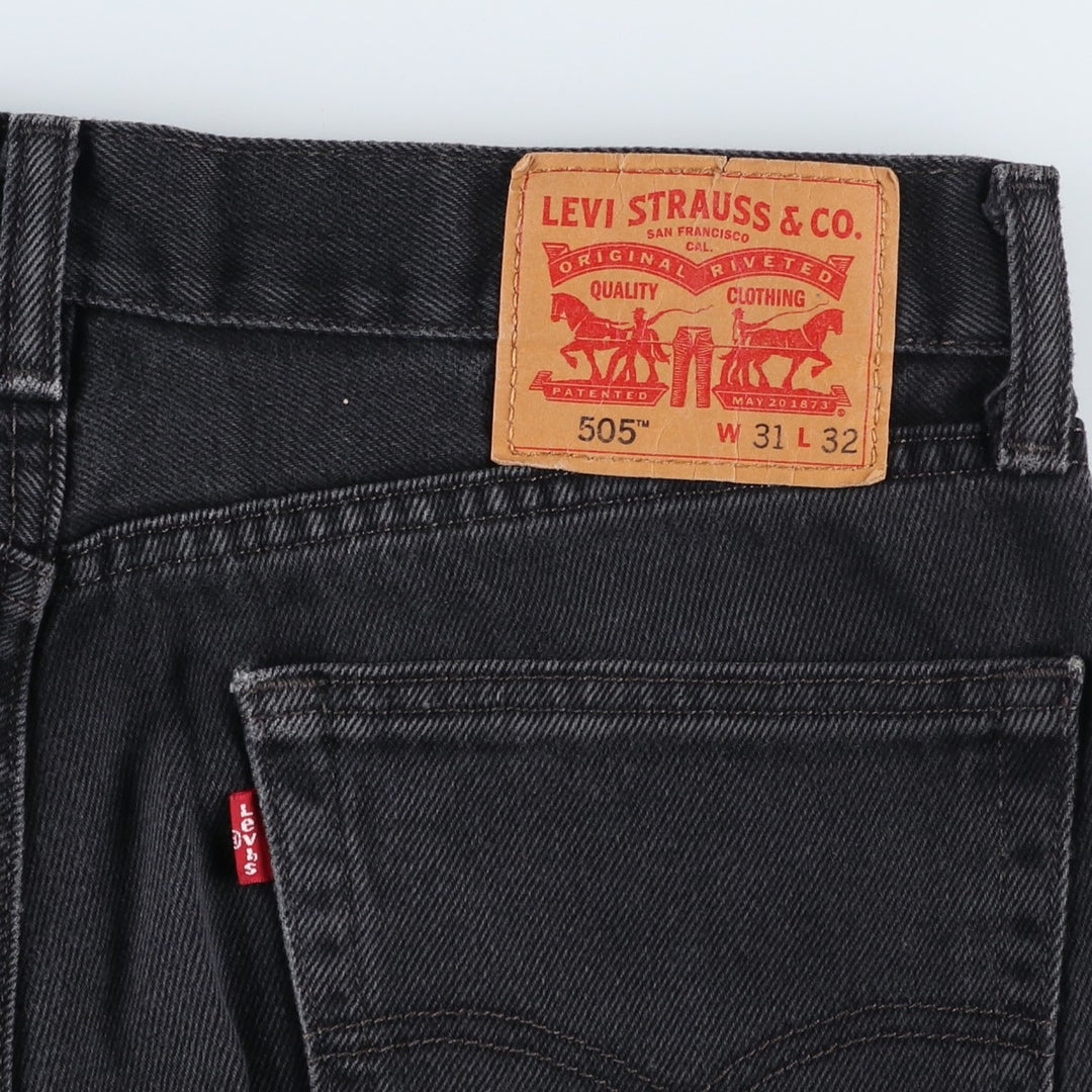 Levi's 505 Black Denim Tapered Denim Pants for Men, W32 equivalent cotton black type Vintage Second Hand