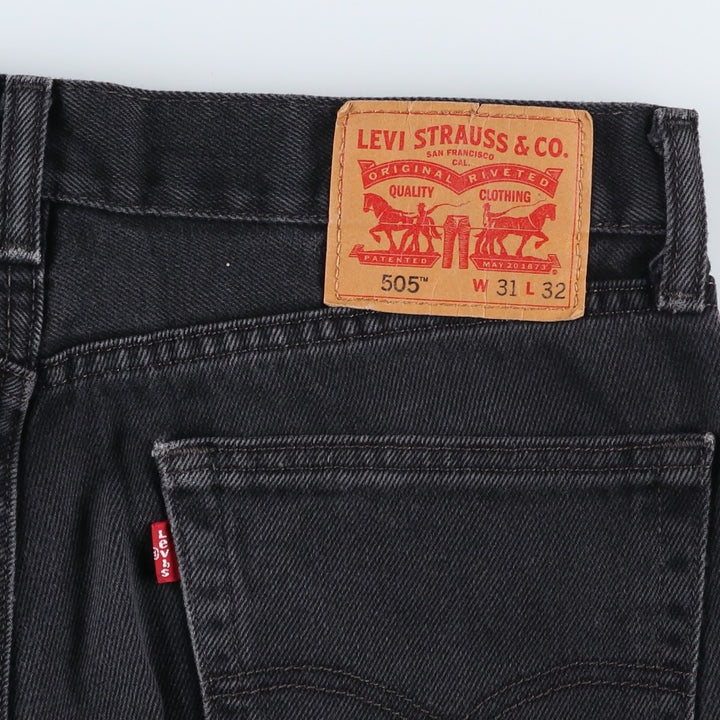 Levi's 505 Black Denim Tapered Denim Pants for Men, W32 equivalent cotton black type Vintage Second Hand