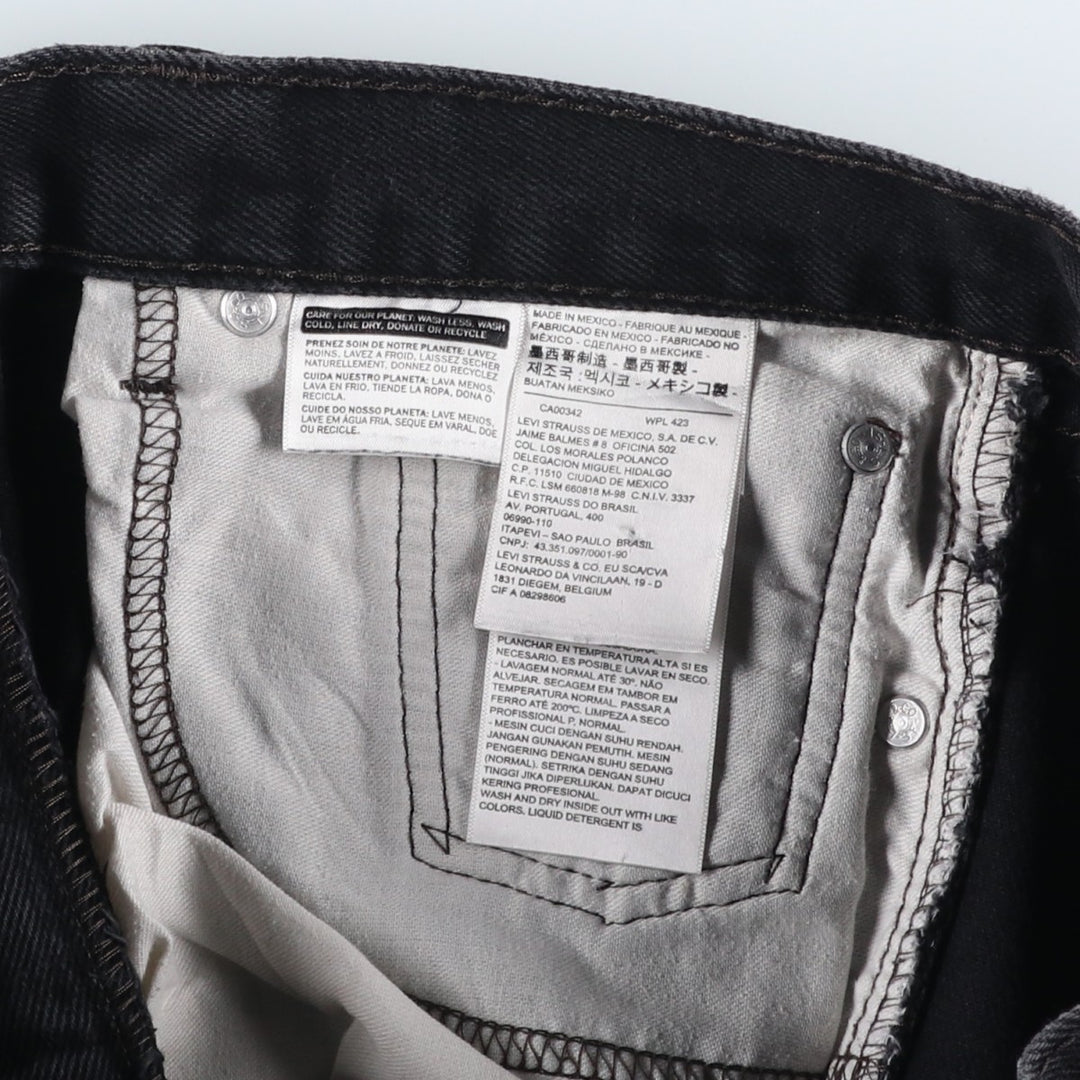 Levi's 505 Black Denim Tapered Denim Pants for Men, W32 equivalent cotton black type Vintage Second Hand