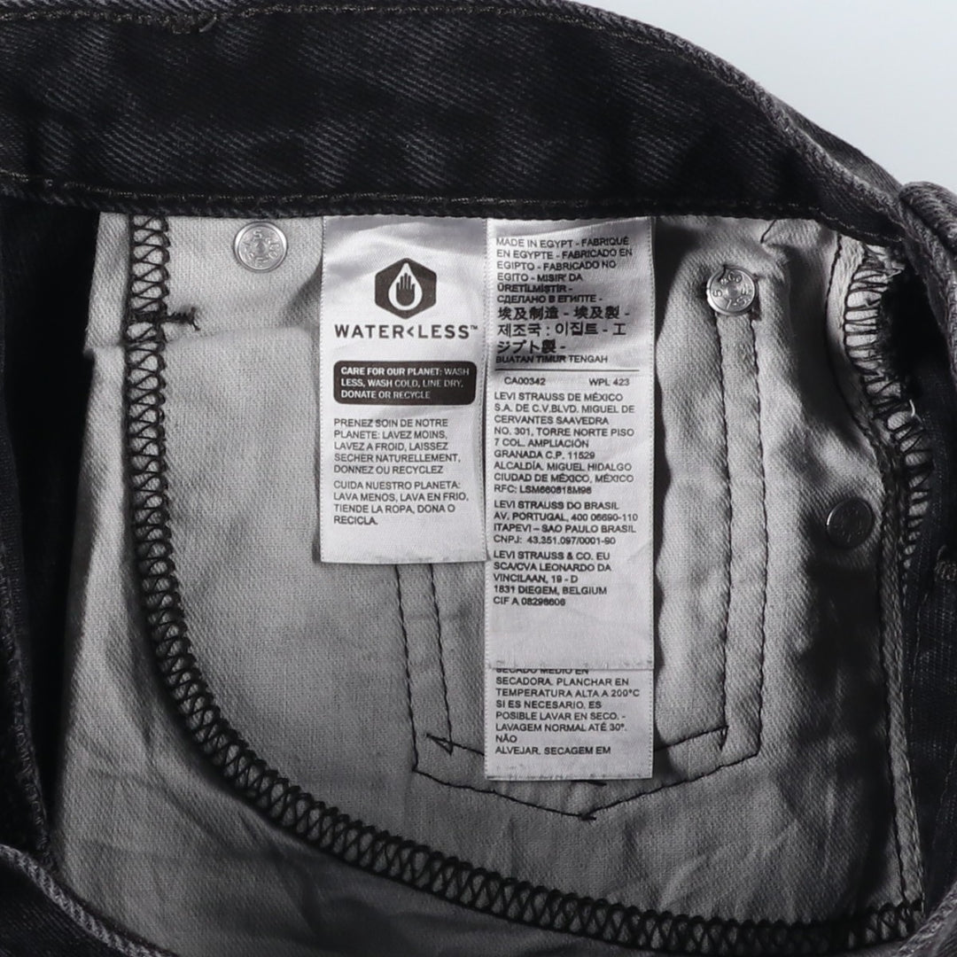 Levi's 505 Black Denim Tapered Denim Pants, Women's Size L (W29) cotton black type Vintage Second Hand