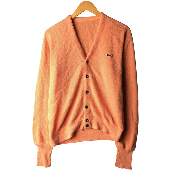 Vintage 1980'S acrylic knit cardigan, made in the USA, size M, men's acrylic orange type Vintage Second Hand