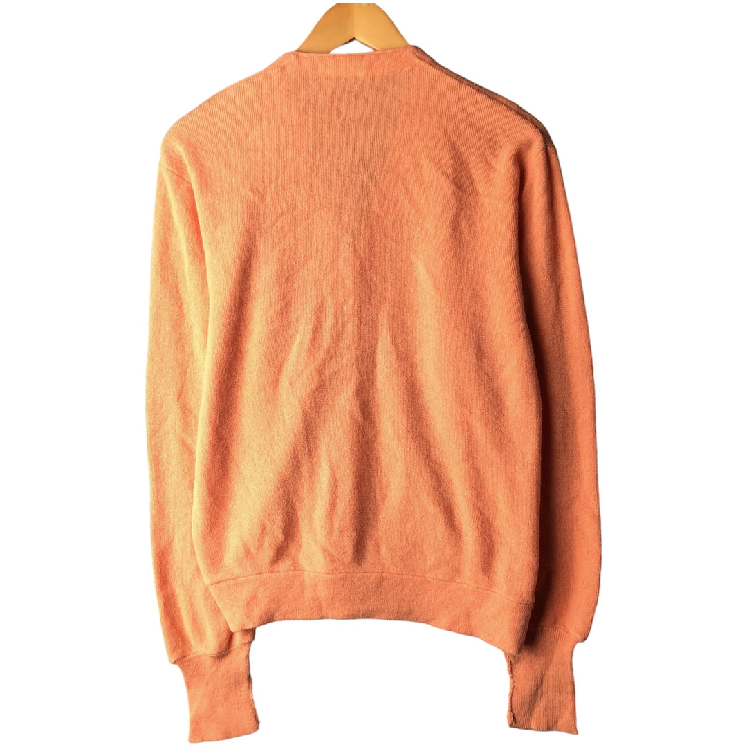 Vintage 1980'S acrylic knit cardigan, made in the USA, size M, men's acrylic orange type Vintage Second Hand