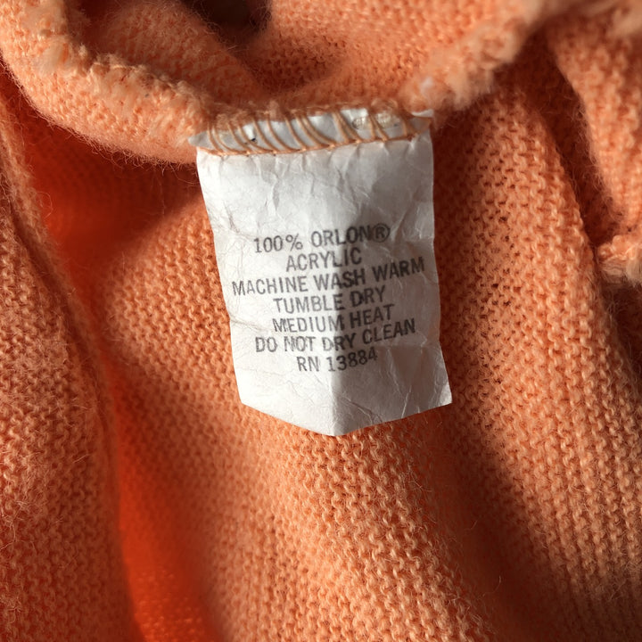 Vintage 1980'S acrylic knit cardigan, made in the USA, size M, men's acrylic orange type Vintage Second Hand