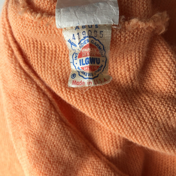Vintage 1980'S acrylic knit cardigan, made in the USA, size M, men's acrylic orange type Vintage Second Hand