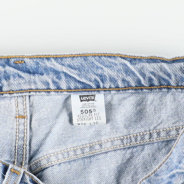90'S Levi's 505-4834 Tapered Denim Pants, Made in USA, Men's, Size 36, Vintage cotton blue type Vintage Second Hand
