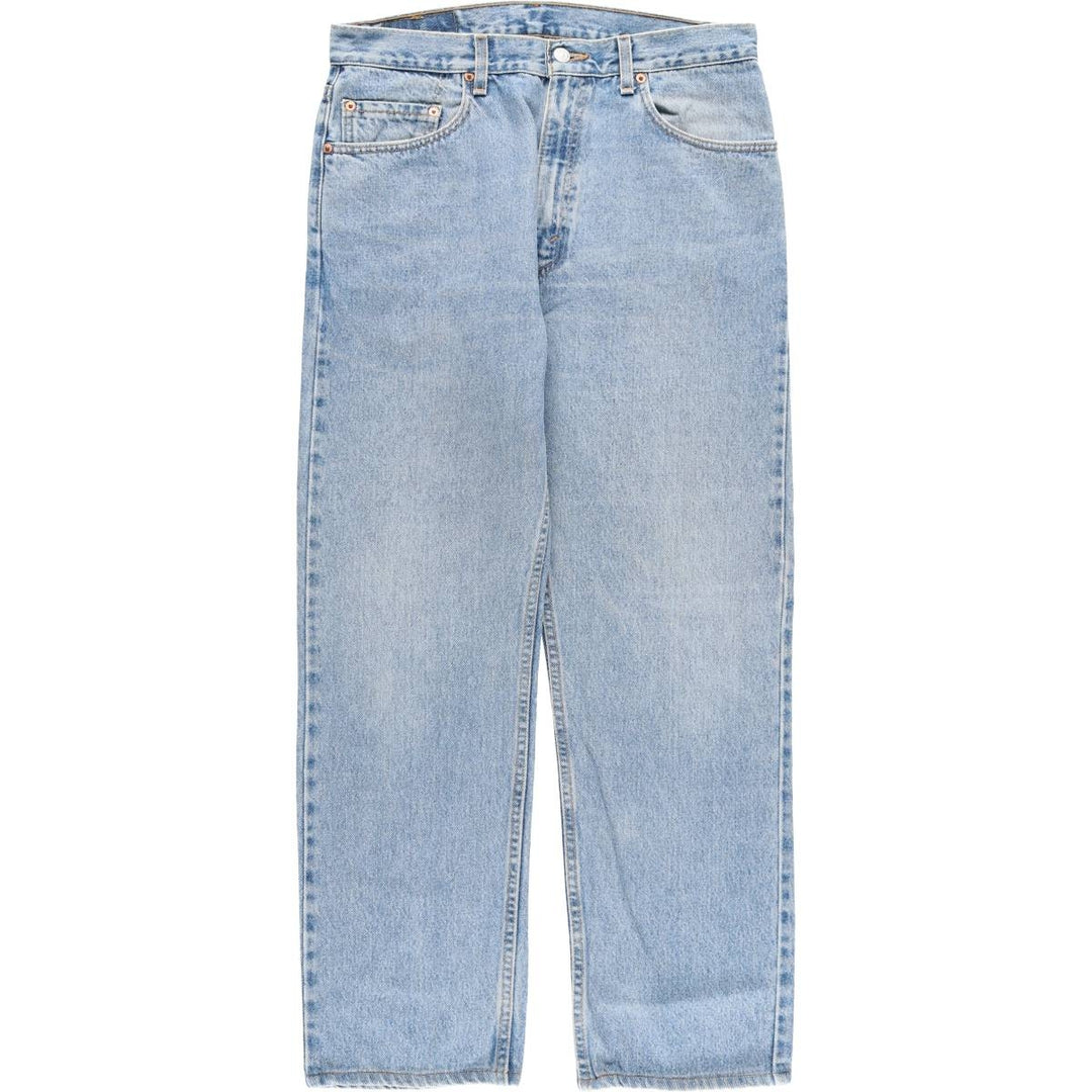 00'S Levi's 505 REGULAR FIT STRAIGHT LEG tapered denim pants made in USA, men's size w34 cotton blue type Vintage Second Hand